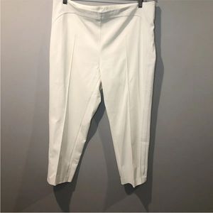 Akris Punto Womens Size 14 Mid Rise Straight Chino Pants Crop 24” White Flaw